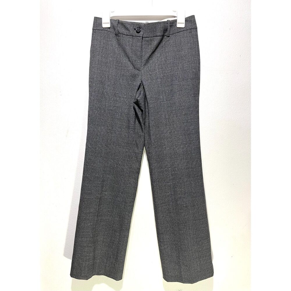 Ann Taylor wool blend trouser pants plaid accademia business gray women 4P